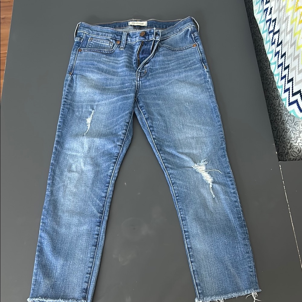Blue Distressed Women's Jeans
